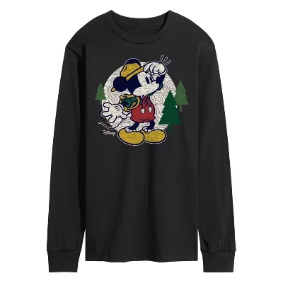 Мужская футболка Disney Mickey & Friends с длинным рукавом, черная