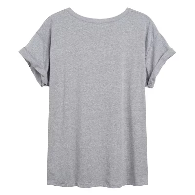 Женская футболка оверсайз с оригинальным логотипом карманного размера heather grey