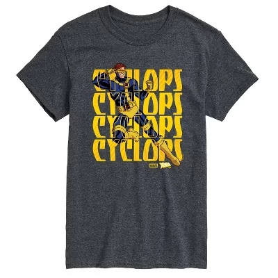 Мужская футболка X-Men Cyclops Color Box с коротким рукавом и графическим рисунком heather charcoal