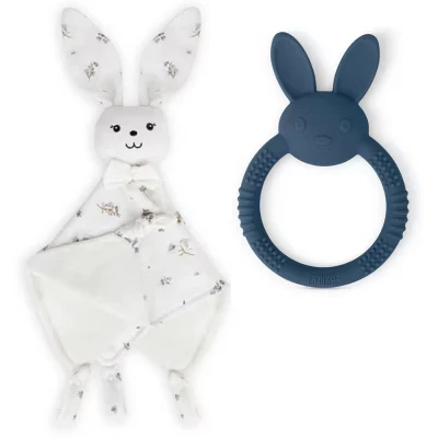 Плед-игрушка La'dore Bunny с силиконовым прорезывателем, джинсовый