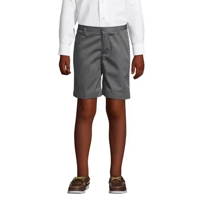 School Uniform Kids Plain Front Blend Chino Shorts gray