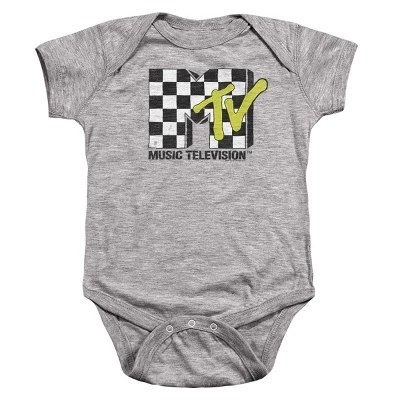 Детское боди с логотипом Mtv Checker Board для новорожденных athletic heather