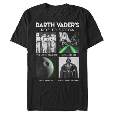 Мужская футболка Star Wars «Ключи успеха Дарта Вейдера», черная