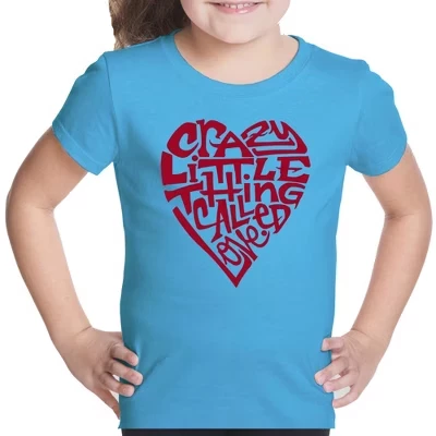 Футболка с надписью Girl's Word Art - Сумасшедшая вещица под названием Love turquoise