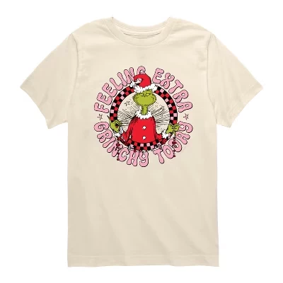 Кремовая футболка с графическим рисунком Extra Grinchy с коротким рукавом