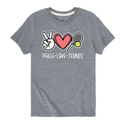 Футболка Peace Love Tennis с коротким рукавом и графическим рисунком серого цвета