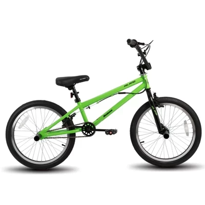 HILAND 20-дюймовый детский велосипед BMX для мальчиков и девочек с гироскопом на 360 градусов, 4 колышка зеленого цвета