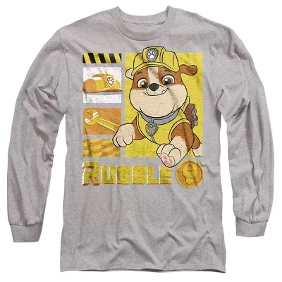 Мужская футболка с длинным рукавом Athletic Heather от Paw Patrol Rubble Action Icon