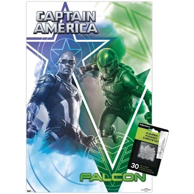 Постер Marvel Trends «Капитан Америка», прозрачные кнопки