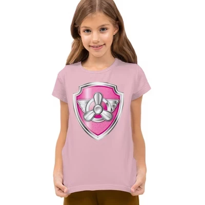 Футболка со значком Paw Patrol Skye для мальчиков с коротким рукавом цвета древесного угля