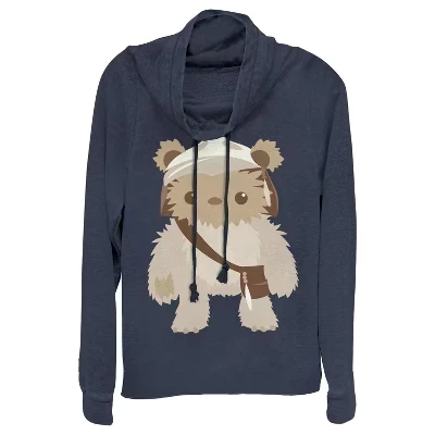 Женская толстовка с капюшоном из милого мультфильма Ewok для юниоров с капюшоном и круглым вырезом