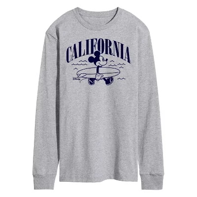 Мужская футболка с длинным рукавом California Mickey и графическим рисунком athletic heather