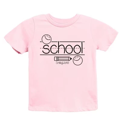 Молодежная футболка с коротким рукавом SmileyWorld School Handwriting Lines розового цвета