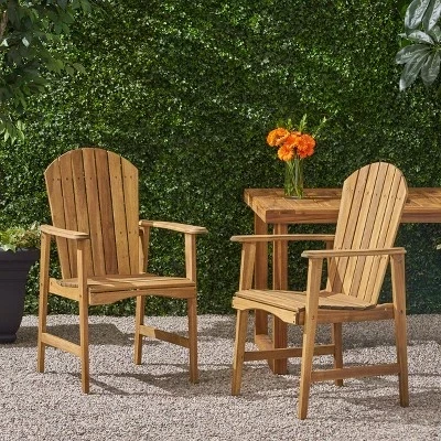 Уличные обеденные стулья Malibu из дерева акации Adirondack (комплект из 2-х)