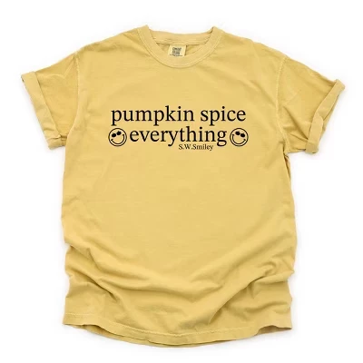 Футболка с надписью S.W.Smiley Pumpkin Spice Everything, окрашенная в горчичный цвет