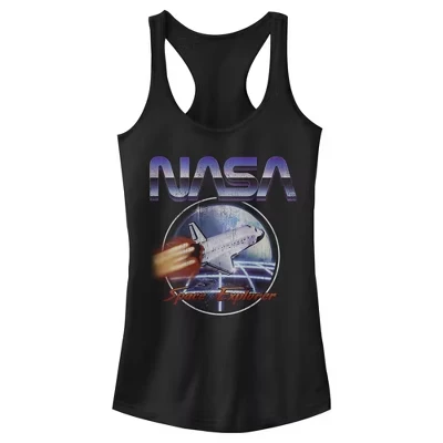 Женская майка в стиле ретро Space Explorer Racerback для юниоров черного цвета