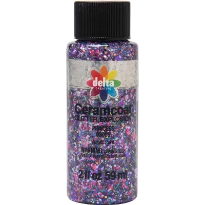 Акриловая краска Ceramcoat Glitter Explosion (2 унции) розового цвета