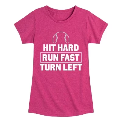 Hit Hard Run Fast Приталенная футболка с коротким рукавом и графическим принтом