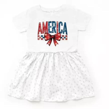 Платье для девочки The Juniper Shop Coquette America белое в горошек