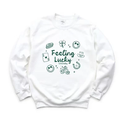 S.W.Smiley Feeling Lucky - Women's Graphic Sweatshirt white