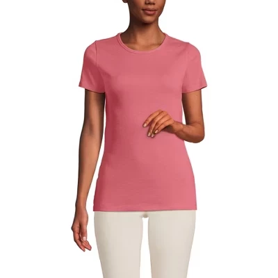Женская футболка Lands End Cotton Rib, розовая