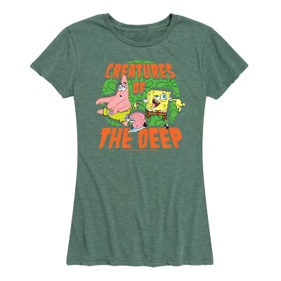 Женская футболка с коротким рукавом Creatures Of The Deep с графическим рисунком heather juniper