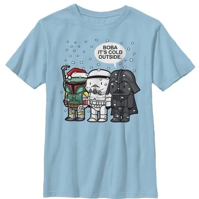 Футболка для мальчиков Star Wars Boba, светло-синяя