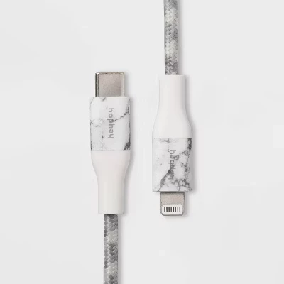 Кабель Lightning—USB-C heyday в оплетке, мраморный