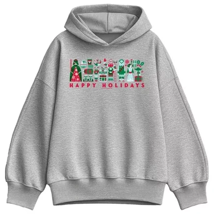 Женское флисовое худи Star Wars Happy Holidays, серый меланж
