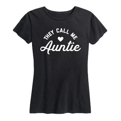 Женская футболка Instant Message «They Call Me Auntie», черная