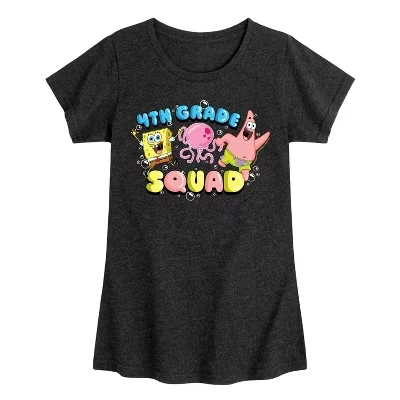 Футболка для девочек SpongeBob 4th Grade Squad, черная