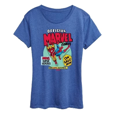 Женская футболка Marvel Spider-Man/Iron Man, синий меланж