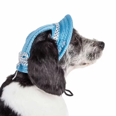 Кепка для собак Pet Life Sea Spot Sun регулируемая, синяя