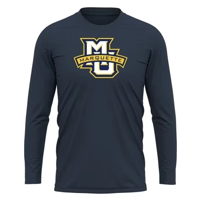 Мужской лонгслив NCAA Marquette, основной логотип, синий