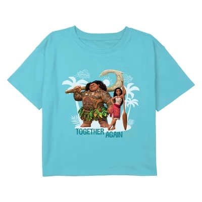 Футболка для девочек Moana 2 Моана и Мауи, синяя