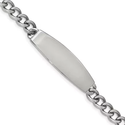 Мужской браслет Black Bow Jewelry из нержавеющей стали с табличкой, 21,6 см
