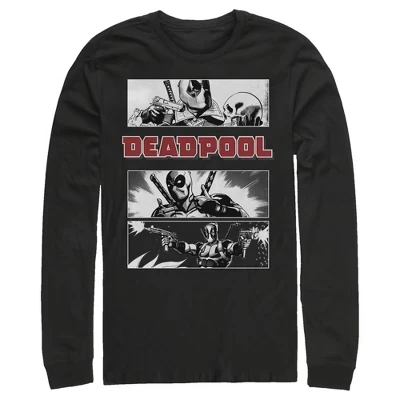 Мужской лонгслив Marvel Deadpool с комиксами, черный