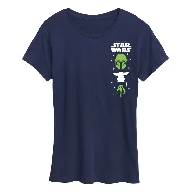 Женская футболка Star Wars Mando Icons, синяя