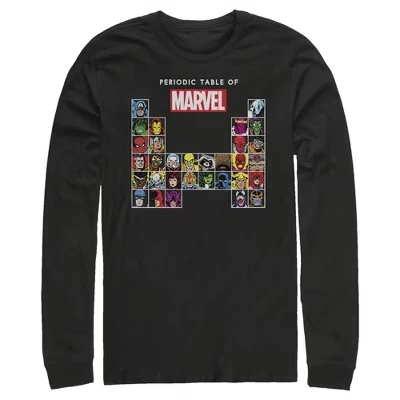 Мужская футболка Marvel «Герои», длинный рукав, черная