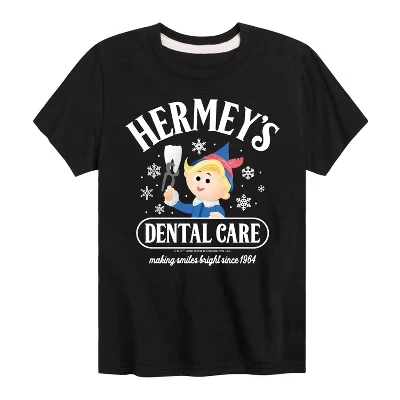Футболка с коротким рукавом и рисунком для мальчиков - Rudolph - Hermeys Dental Care, черная