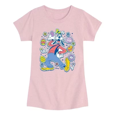 Детская футболка disney easter stickers приталенная, розовая