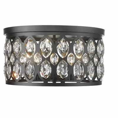 Потолочный светильник Dealey 5-Light для скрытого монтажа - Шикарный стальной светильник для гламурных помещений черного цвета