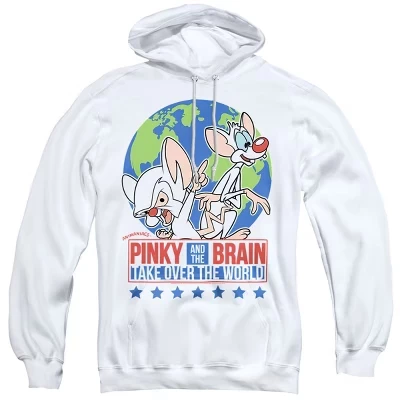 Толстовка с капюшоном для взрослых Pinky And The Brain Campaign белого цвета