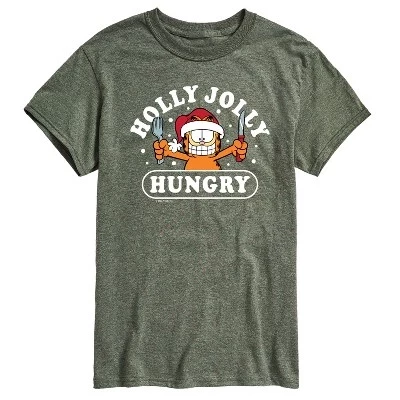 Мужская футболка с коротким рукавом Christmas Holly Jolly Hungry, зеленая