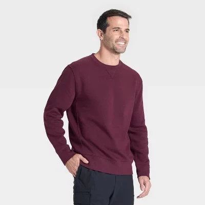 Мужская флисовая толстовка с круглым вырезом Active Comfort - ™ бордовый