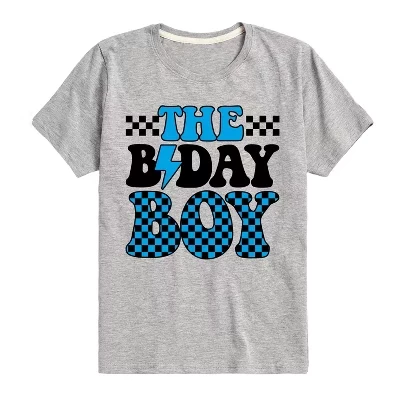 Футболка для мальчиков Instant Message Birthday Boy, серый меланж