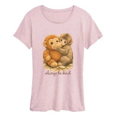 Женская живописная футболка с коротким рукавом Punch the Monkey и графическим рисунком, розовая