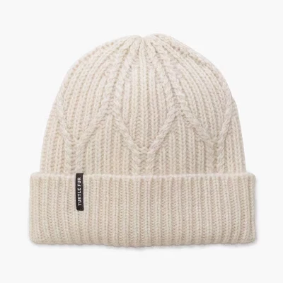 Классическая зимняя шапочка Sully Beanie из шерсти Яка с манжетами для холодной погоды белого цвета