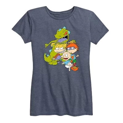 Женская футболка Rugrats «Томми, Чаки, Анжелика и Рептар», синяя