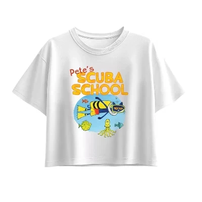 Футболка Pete's Scuba School с коротким рукавом и квадратным рисунком белого цвета